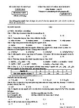 Đề kiểm tra học kỳ I môn Hóa học Lớp 10 - Mã đề 319 - Năm học 2018-2019 - Sở giáo dục và đào tạo Quảng Nam